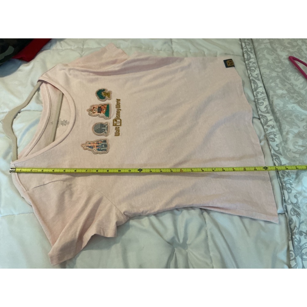 Walt Disney World Parks Icons Pink Graphic T-Shirt Women XL Organic Cotton Blend - Picture 11 of 11
